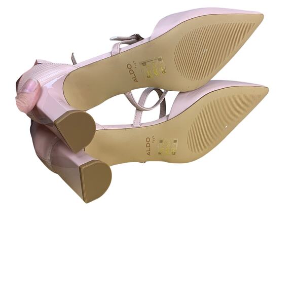 Aldo Collette Pink Faux Leather Pointed Toe Ankle Strap Heels Size 11 NWOT - Picture 8 of 9